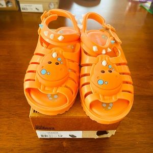 BNIB Mini Melissa kids' Francxs Dino slingback sandal orange size 11!